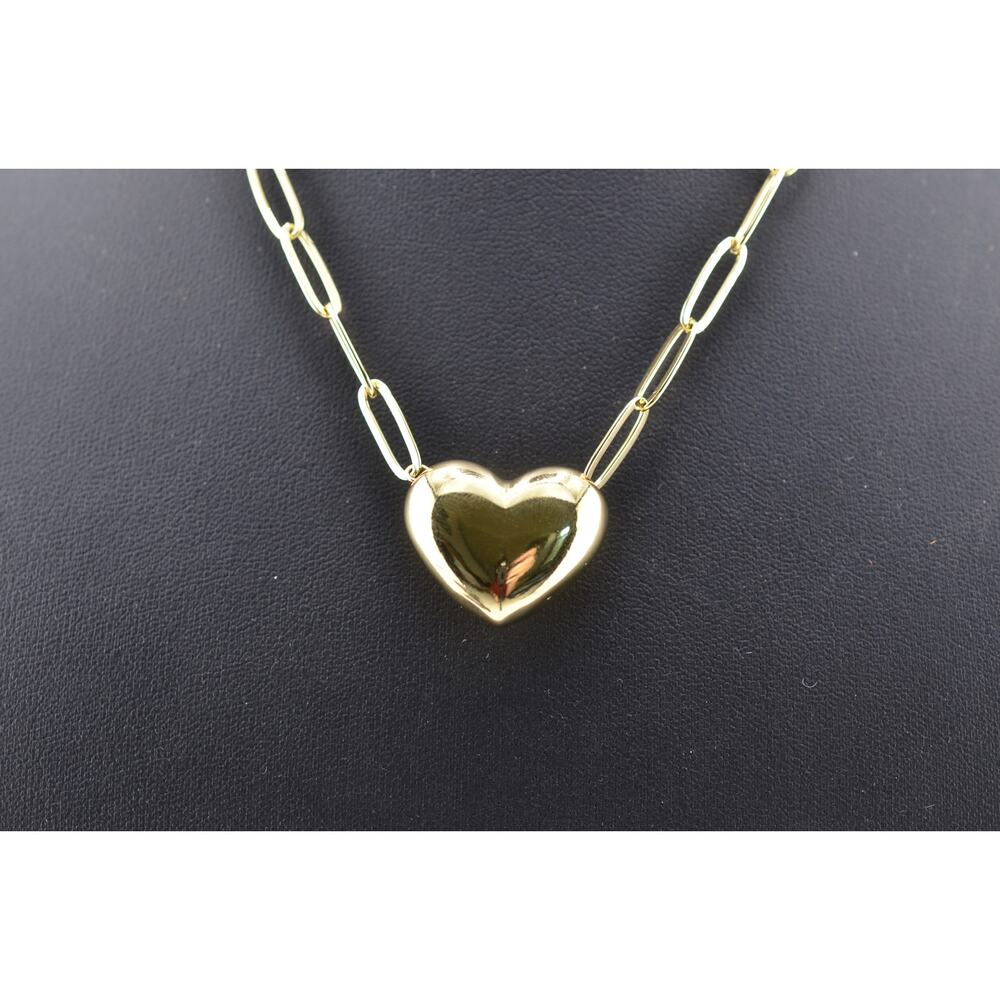 Rachel Reinhardt 14K Gold Vermeil Puffy Heart Pendant Necklace